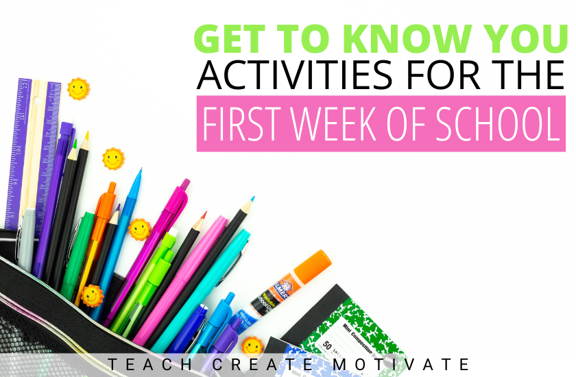 Get to Know You Activities for the First Week of School