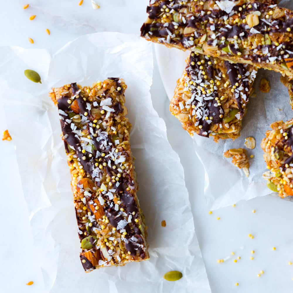Seedy Almond Oat Bars