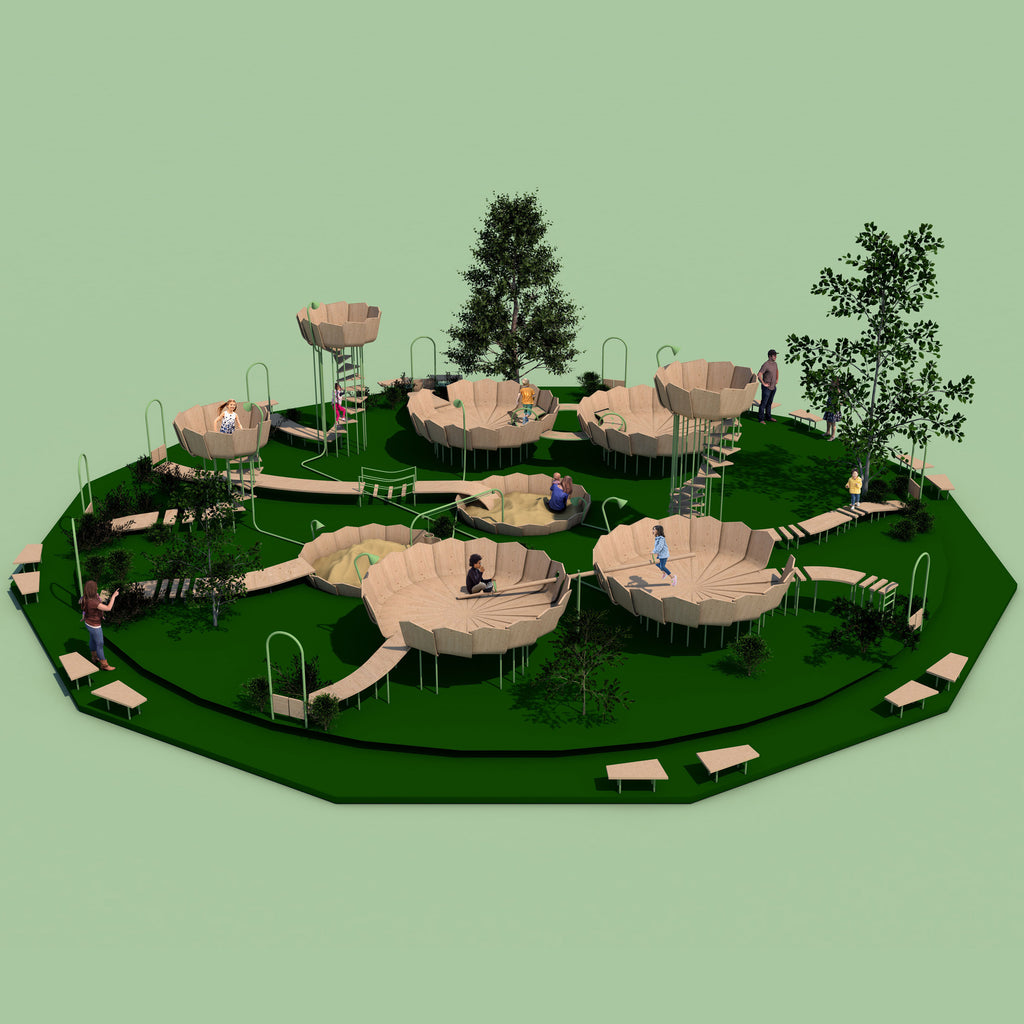 Rimbin is an "infection-free" playground concept designed to look like water lilies
