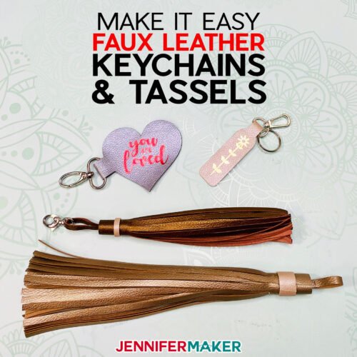 Learn how to make easy faux leather keychains and tassels … you can even personalize them!