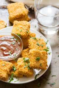 Stuff these crispy baked tofu nuggets in a sandwich, pile them on your favorite salad, or dip them in your favorite sauce