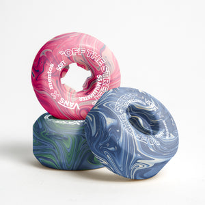 French design students Hugo Maupetit and Vivian Fischer have developed a method for collecting discarded chewing gum and turning it into colourful, recycled plastic skateboard wheels.