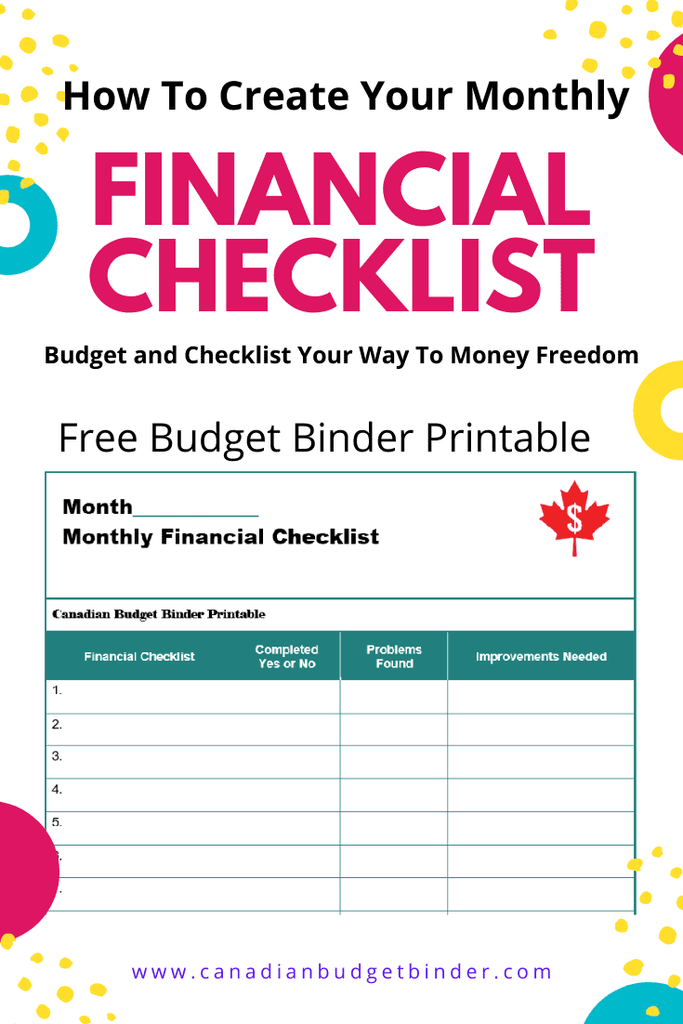 A monthly finance checklist is to help you become debt-free and save money