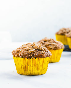 These are the BEST vegan banana muffins, moist and fluffy with just the right banana flavor and a crunchy streusel topping