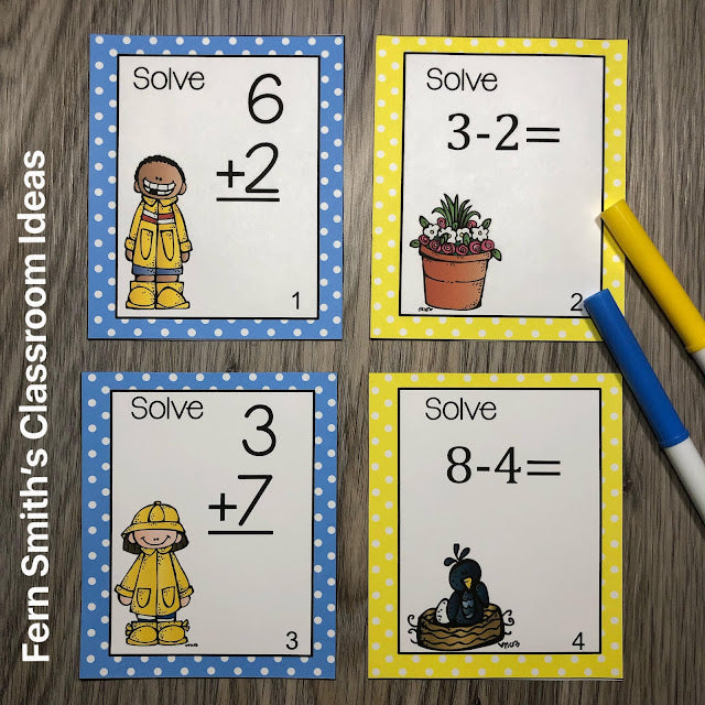 Grab These Spring Addition and Subtraction Task Cards For Your Class TODAY!
