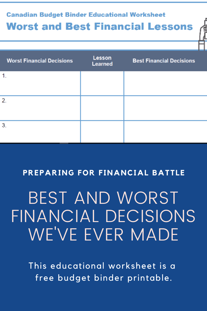 Best And Worst Financial Decisions We’ve Ever Made (Free Educational Worksheet)