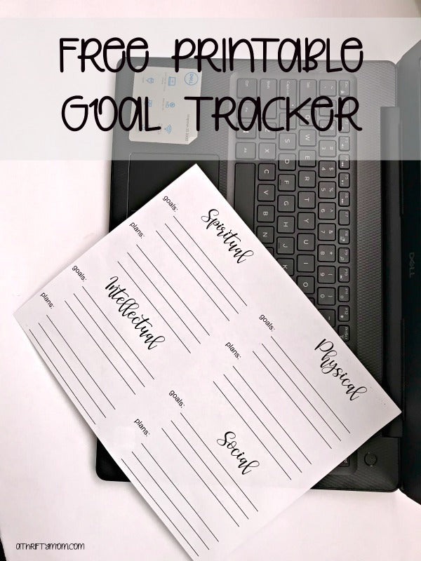 Free printable goal tracker