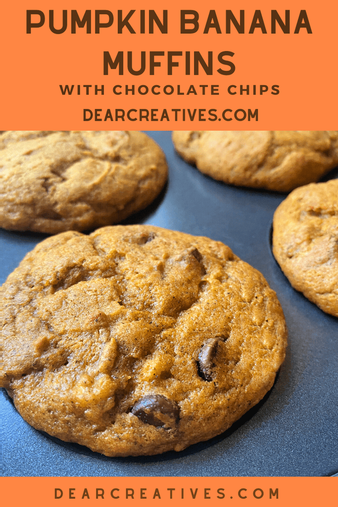 Pumpkin Banana Muffins With Chocolate Chips
