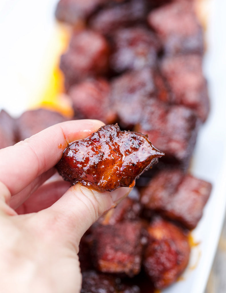 Smoked Pork Belly Burnt Ends