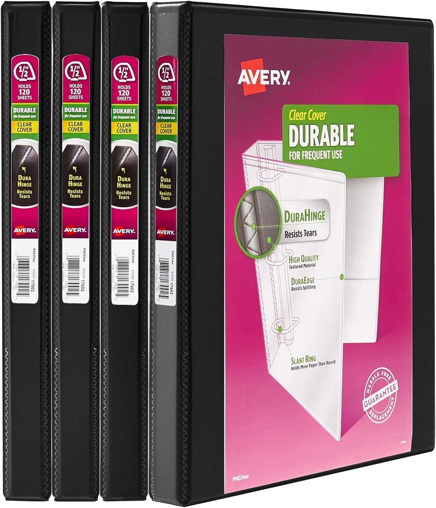 Avery Durable View 3 Ring Binder, 1/2 Inch Slant Rings (Pack of 4) – Only $12.93!