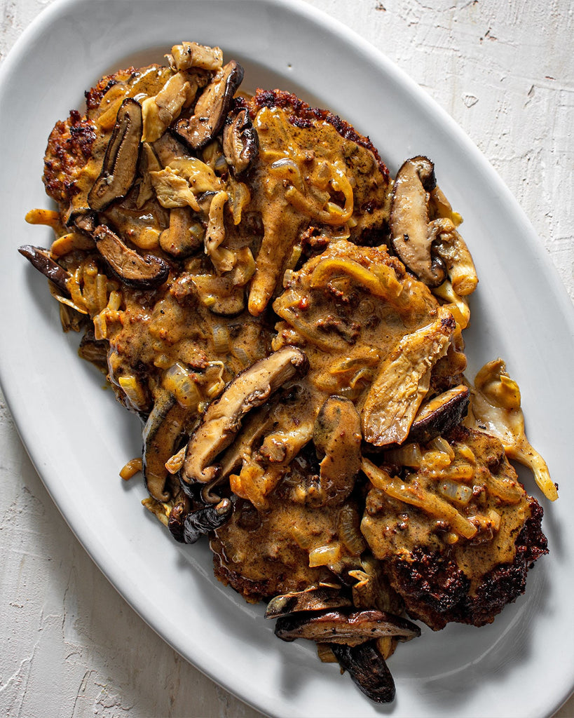 Burger Steak Recipe: With Homemade Gravy and Fresh Mushrooms