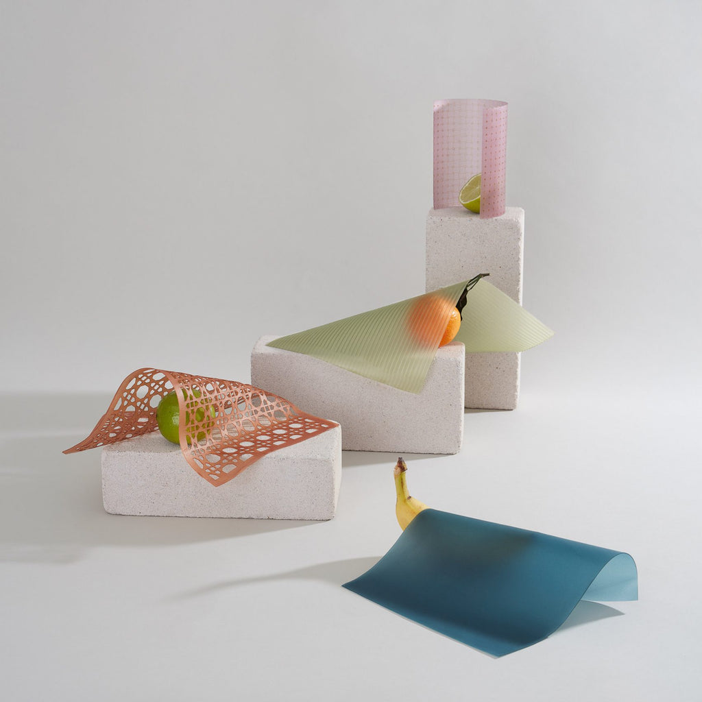 Peelsphere is a leather-alternative biomaterial made from fruit waste and algae