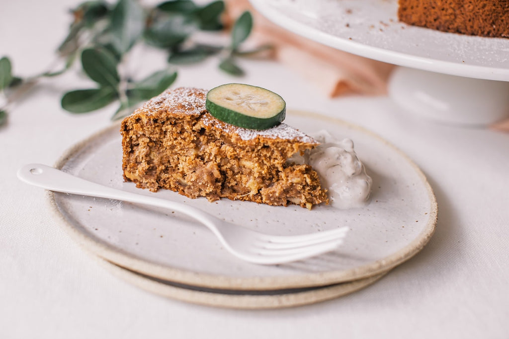 Feijoa cake with toasted walnuts