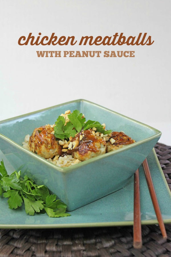 Ground Chicken Meatballs with peanut sauce (dinner or appetizer recipe)