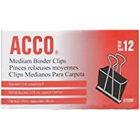 12-Count Acco Medium Binder Clips only $2.74
