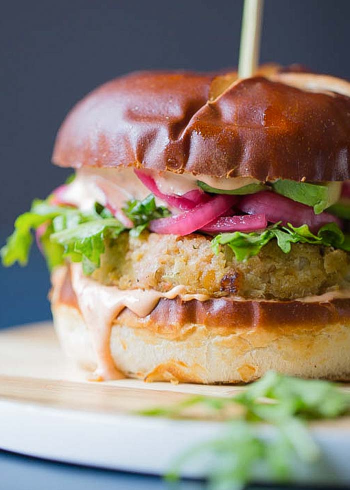 One-Bowl Vegan Hummus Chickpea Burgers