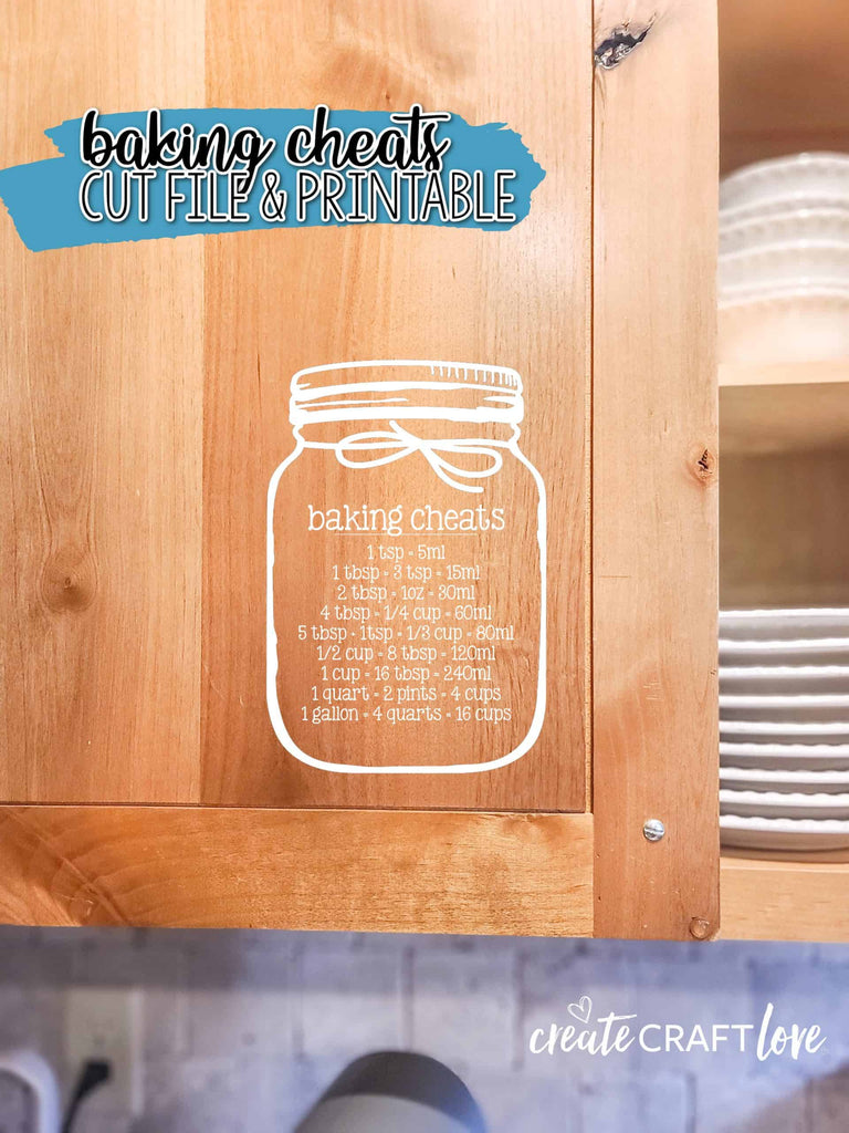 Baking Cheats Free Printable and Cut File