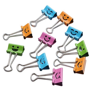 10PCS Useful Smile Binder Clips For Home Office Books File Paper Organizer Clip Food Bag Clips Note Clips #1210 A1#