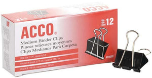 ACCO Binder Clips 12/Pkg-1.25"