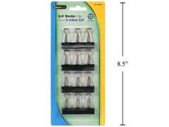 DESK TECH, 12PC. 3/4" BINDER CLIP, BLACK COL., B/C