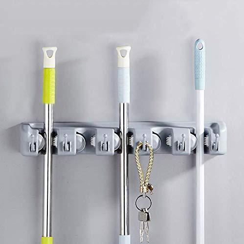 Shop here gthunder mop broom holder 5 position with 6 hooks garden tools wall mounted storage solution for garage garden and laundry offices