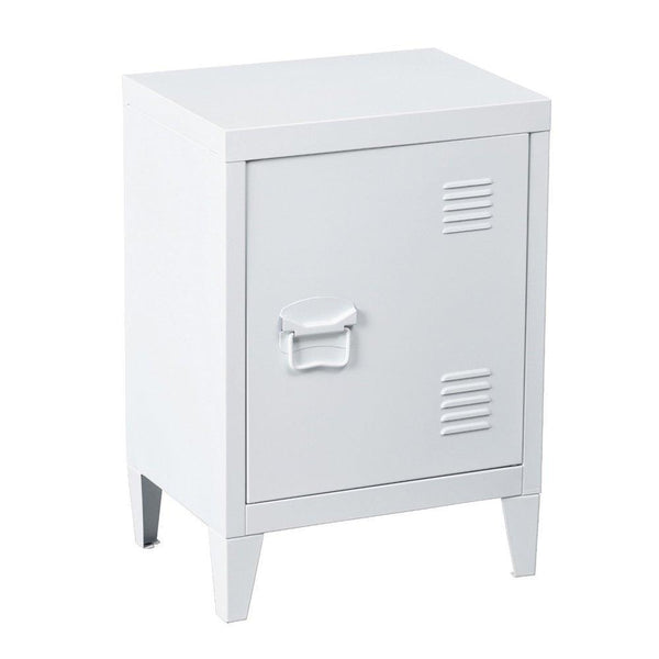 Kitchen houseinbox metal locker organizer side end table office file storage 2 shelves detachable 4 legs size 15 9 x 12 x 22 6 white