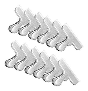 ILYEVER 12 Pack Large Size 75mm Stainless Steel Chip Bag Heavy Duty Food Coffee Bag Clips ,3-inches Wide ,1-Inch Capacity Clips,Silver