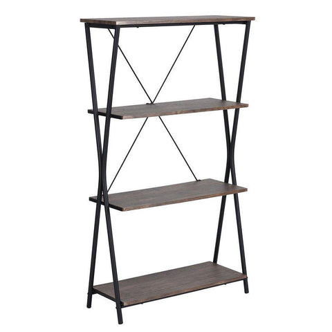 Try aingoo 4 shelf bookcase vintage industrial bookshelf mdf with metal frame shelving unit home office shelf organizer multipurpose storage shelf display rack brown