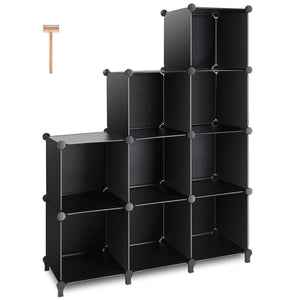 The best tomcare cube storage 9 cube closet organizer shelves plastic storage cube organizer diy closet organizer storage cabinet modular book shelf shelving for bedroom living room office black