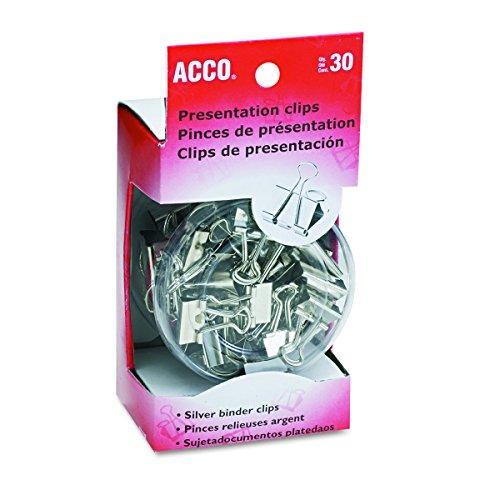 ACCO Binder Clips, Assorted Sizes, 30 Clips / Tub, Silver (A7071138)