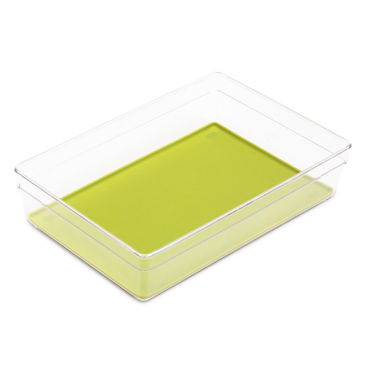 Products smart design plastic drawer organizer w silicone bottoms bpa free for utensils flatware or office items home organization 9 x 6 inch green