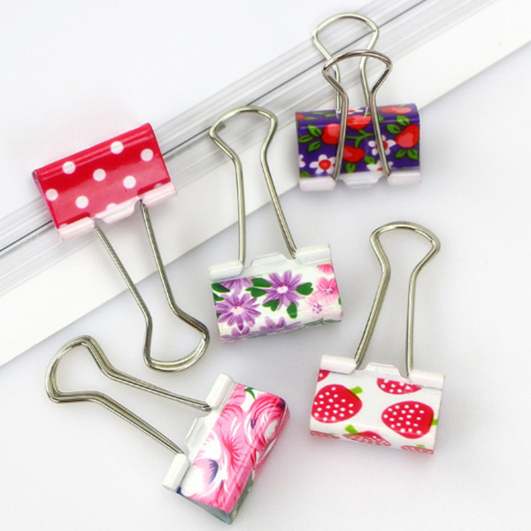 24Pcs 3/4" Wide Universal Binder Clips Colorful Paper Binder Clips