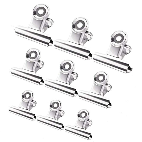 Chip Bag Clips, Heavy Duty 9 Pack Stainless Steel Food Bag Clips for Coffee Snack Bread Bag, Ideal for Kitchen Office Home Use (2.95 &2.48 &1.96 inch)