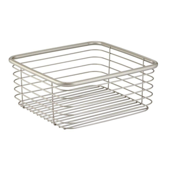 Organize with mdesign modern bathroom metal wire metal storage organizer bins baskets for vanity towels cabinets shelves closets pantry kitchens home office 9 75 square 4 pack satin