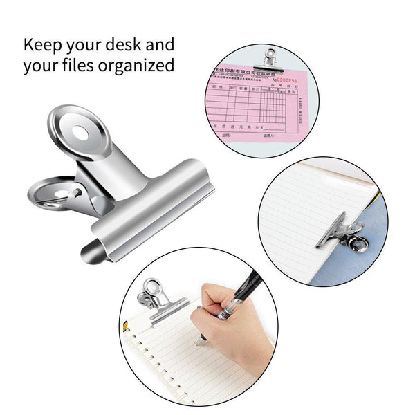 Chip Clips Bag Clips Food Clips - Heavy Duty Clips for Bag, Silver - All-Purpose Air Tight Seal Good Grip Clips Cubicle Hooks for Office School Home Pack of 12