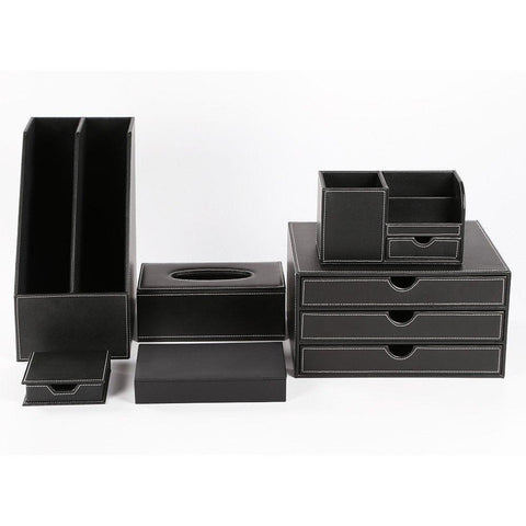 Shop kingfom t22 6pcs set office desk organizers set including desk organizer drawer files folder rack tissue holder sticky notes dispenser pencil holder pencil case etc supplies