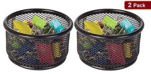 1InTheOffice Mesh Paper Clip Holder (2 Pack)