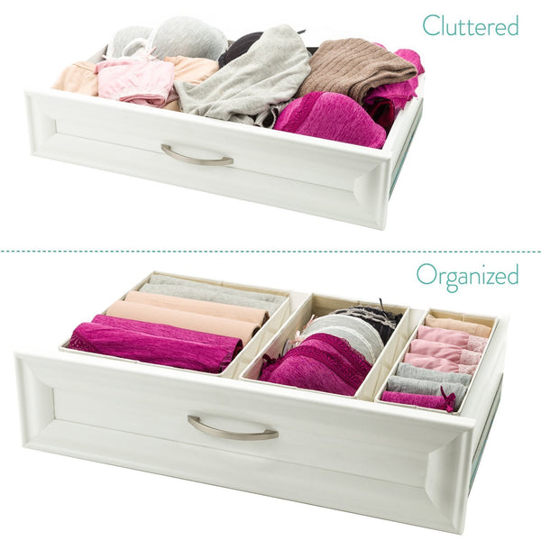 Order now foldable closet drawer organizer set of 3 storage containers moisture and dust proof storage baskets beautiful textured fabric sturdy build perfect for home and office galliana