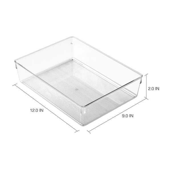 Top rated interdesign linus plastic dresser and vanity organizer storage bin for bathroom bedroom office craft room fridge freezer pantry 12 x 9 x 3 clear