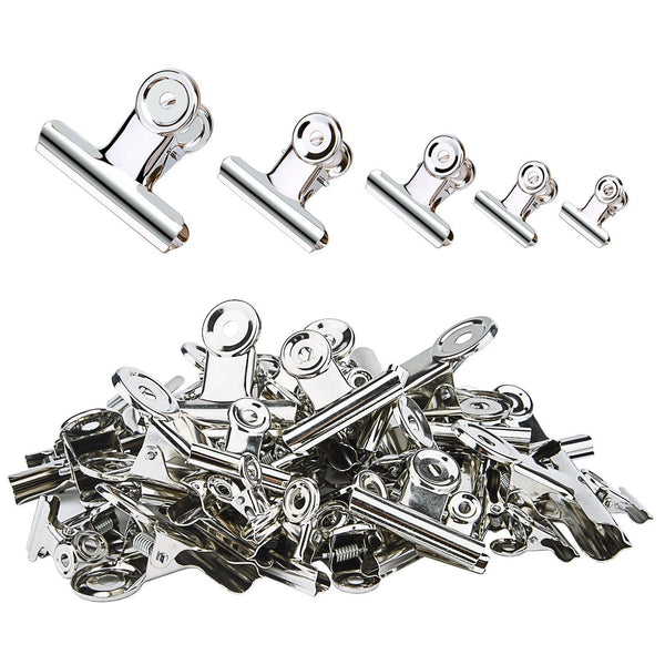 Sunmns 60 Pieces Stainless Steel Clips Heavy Duty Metal Clip for Photos Bags Kitchen Home Office Usage, 5 Sizes (0.78, 1.18, 1.5, 2, 2.5 inch)