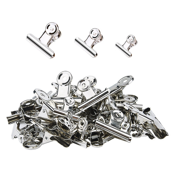 Sunmns 50 Pieces Stainless Steel Clips Heavy Duty Metal Clip for Photos Bags Kitchen Home Office Usage, 3 Sizes (1.18, 1.5, 2 inch)