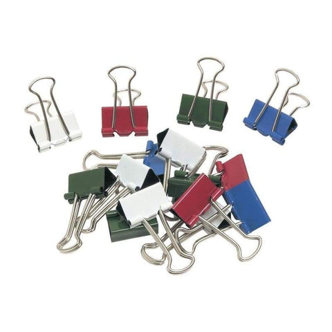 Acme United Foldback Clips (00500), Assorted Colours, 100/Tub 236380