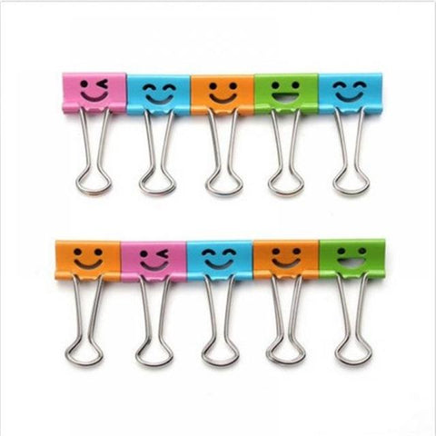 1 Pc Smile Metal Binder Clips For Home Office School File Paper Organizer
