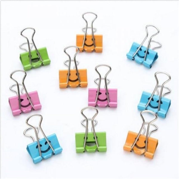 1 Pc Smile Metal Binder Clips For Home Office School File Paper Organizer